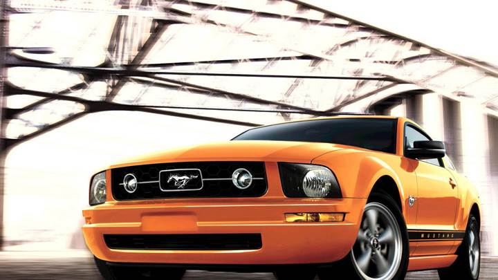 2009 Ford Mustang Front Pose In Orange